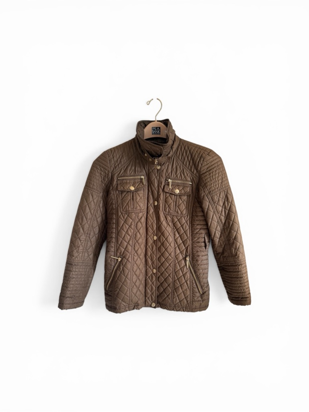 Michael Kors Quilted Brown Utility Jacket with Gold-Tone Hardware - Picture 3 of 10